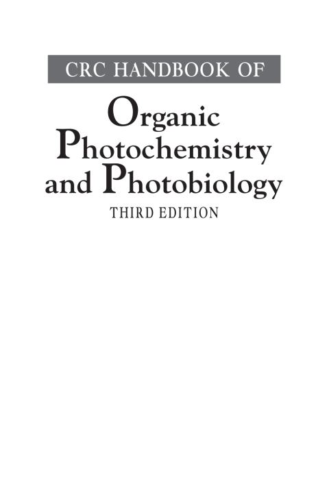 Cover image for book CRC Handbook of Organic Photochemistry and Photobiology, Third Edition - Two Volume Set