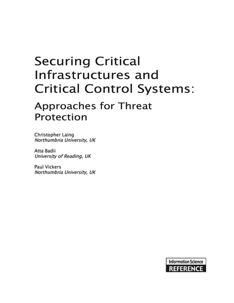 Cover image for book Securing Critical Infrastructures and Critical Control Systems