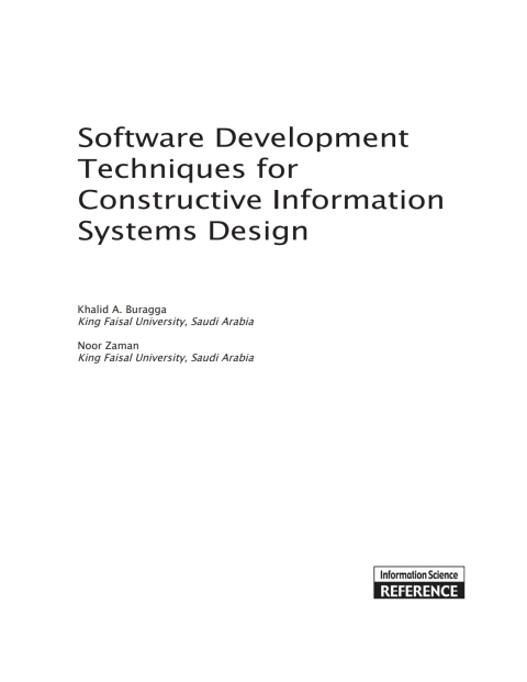 Cover image for book Software Development Techniques for Constructive Information Systems Design