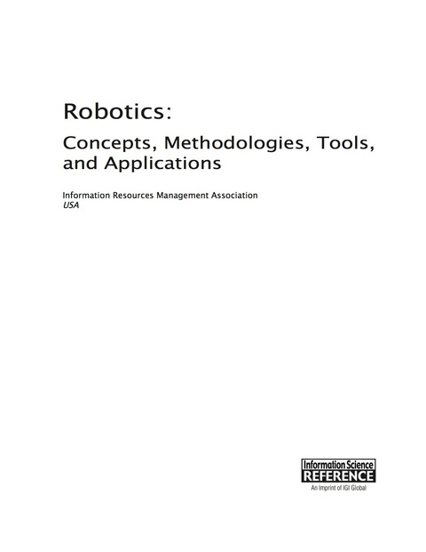 Cover image for book Robotics: Concepts, Methodologies, Tools, and Applications