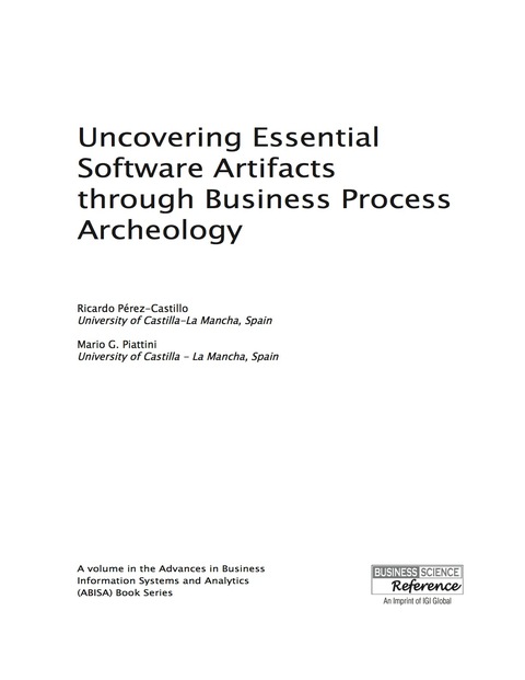 Cover image for book Uncovering Essential Software Artifacts through Business Process Archeology