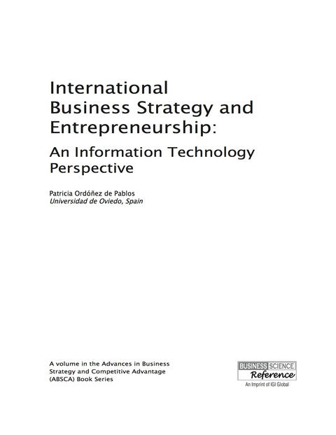 Cover image for book International Business Strategy and Entrepreneurship