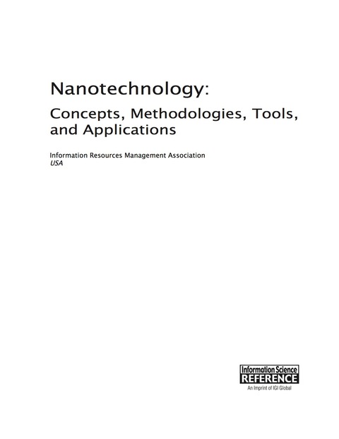 Cover image for book Nanotechnology: Concepts, Methodologies, Tools, and Applications