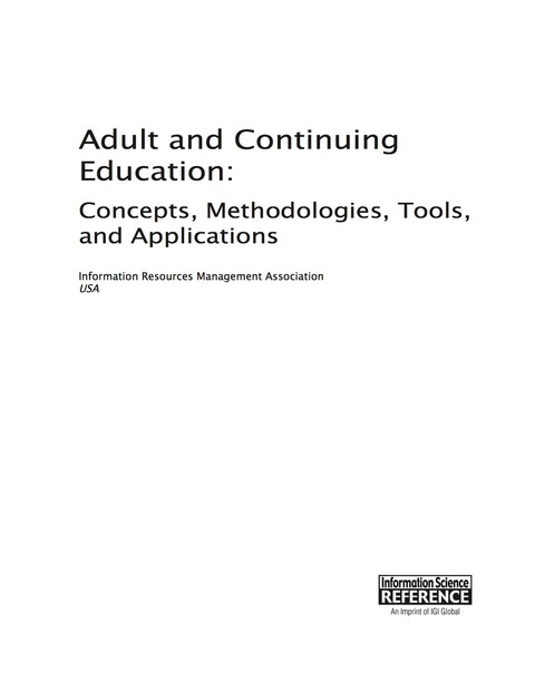 Cover image for book Adult and Continuing Education: Concepts, Methodologies, Tools, and Applications