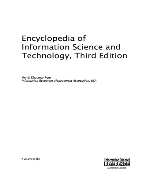 Cover image for book Encyclopedia of Information Science and Technology, Third Edition