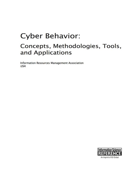 Cover image for book Cyber Behavior: Concepts, Methodologies, Tools, and Applications