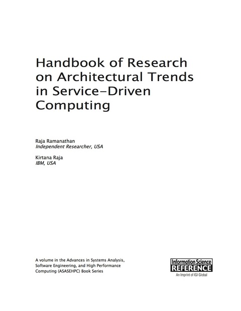 Cover image for book Handbook of Research on Architectural Trends in Service-Driven Computing