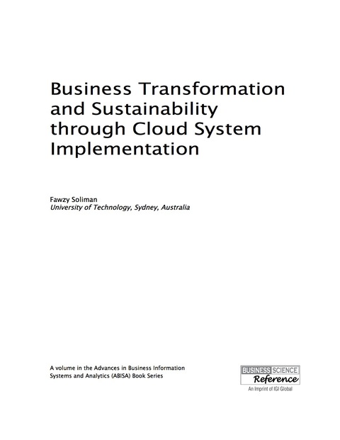 Cover image for book Business Transformation and Sustainability through Cloud System Implementation
