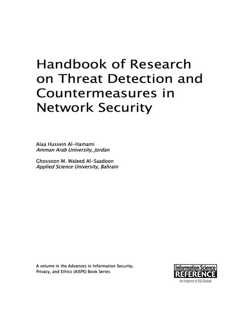 Cover image for book Handbook of Research on Threat Detection and Countermeasures in Network Security