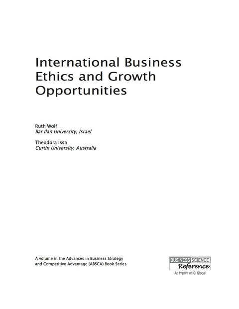 Cover image for book International Business Ethics and Growth Opportunities