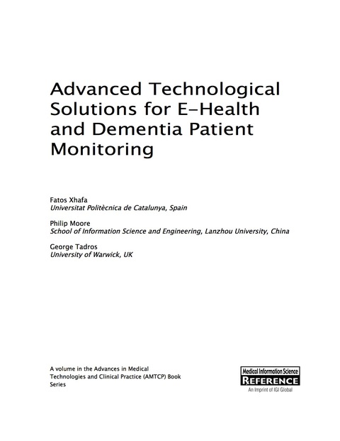 Cover image for book Advanced Technological Solutions for E-Health and Dementia Patient Monitoring