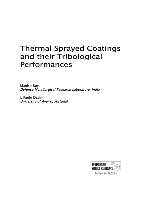 Cover image for book Thermal Sprayed Coatings and their Tribological Performances