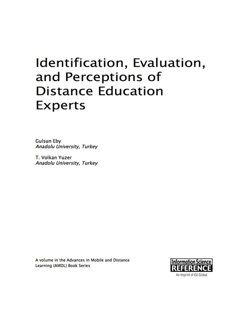 Cover image for book Identification, Evaluation, and Perceptions of Distance Education Experts