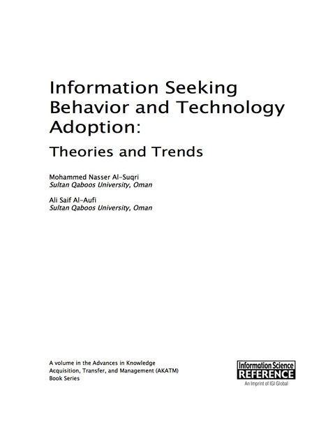 Cover image for book Information Seeking Behavior and Technology Adoption: Theories and Trends