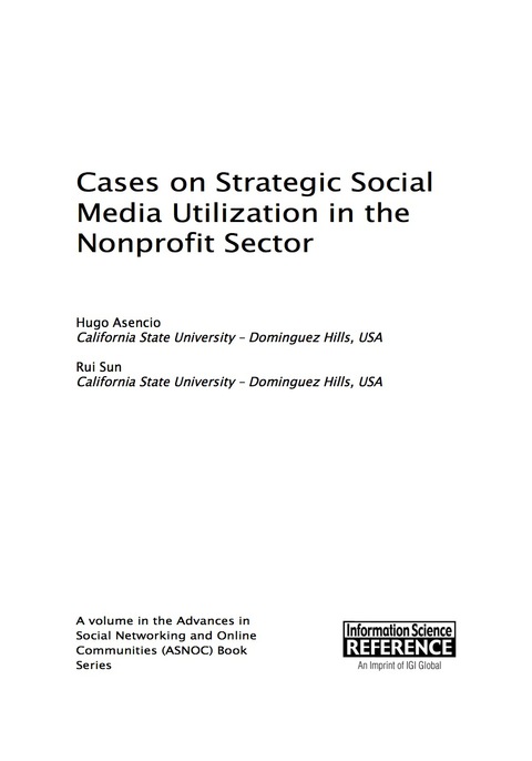 Cover image for book Cases on Strategic Social Media Utilization in the Nonprofit Sector