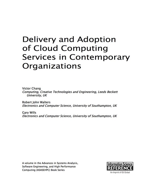 Cover image for book Delivery and Adoption of Cloud Computing Services in Contemporary Organizations