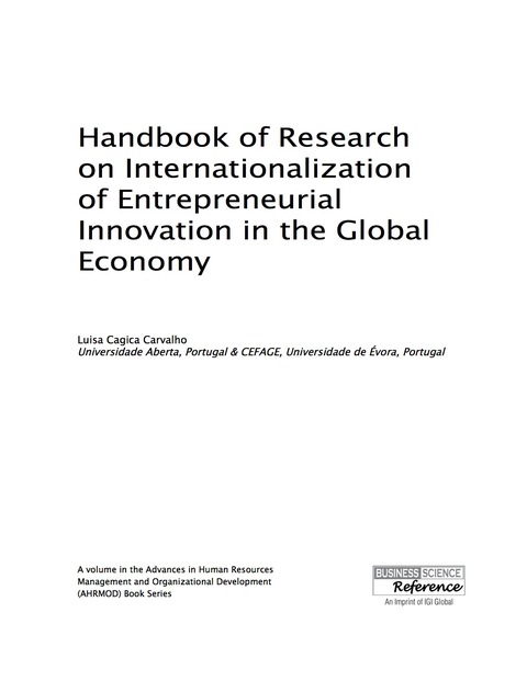 Cover image for book Handbook of Research on Internationalization of Entrepreneurial Innovation in the Global Economy
