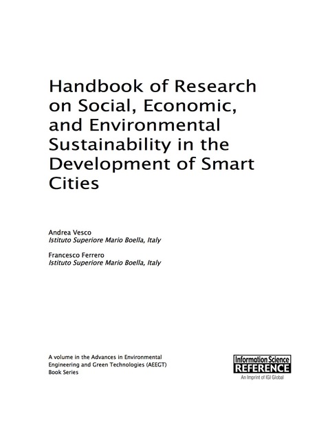 Cover image for book Handbook of Research on Social, Economic, and Environmental Sustainability in the Development of Smart Cities