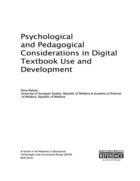 Cover image for book Psychological and Pedagogical Considerations in Digital Textbook Use and Development