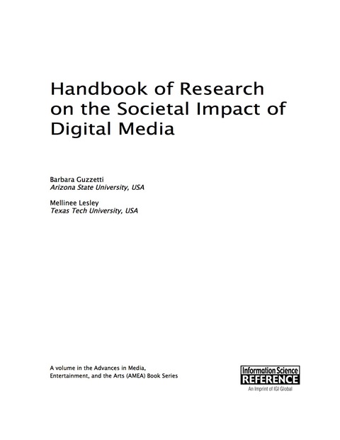 Cover image for book Handbook of Research on the Societal Impact of Digital Media