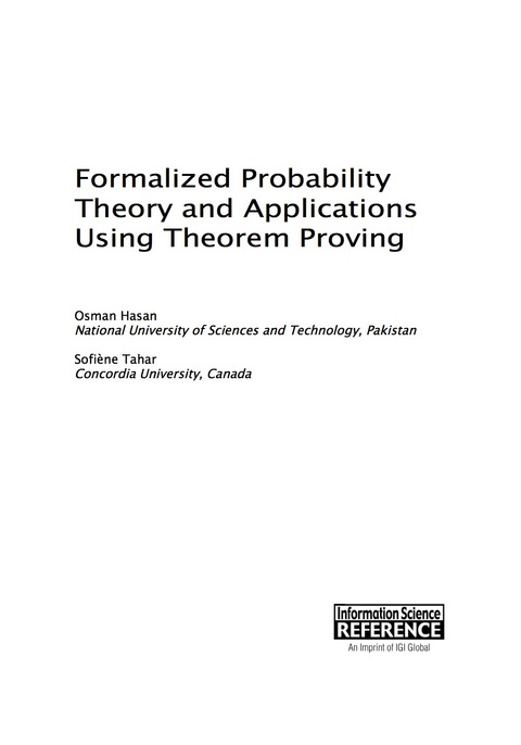 Cover image for book Formalized Probability Theory and Applications Using Theorem Proving