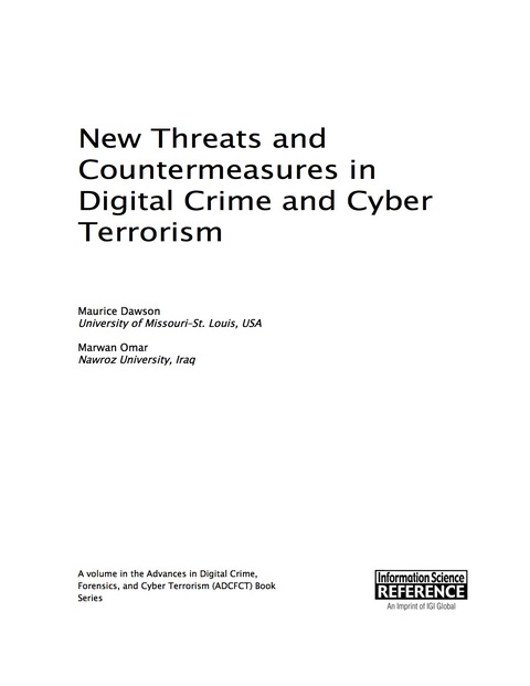 Cover image for book New Threats and Countermeasures in Digital Crime and Cyber Terrorism