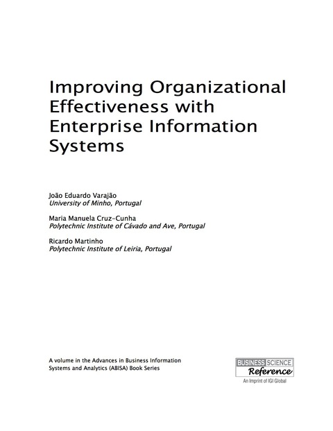 Cover image for book Improving Organizational Effectiveness with Enterprise Information Systems