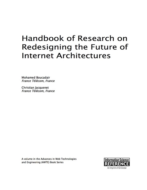 Cover image for book Handbook of Research on Redesigning the Future of Internet Architectures