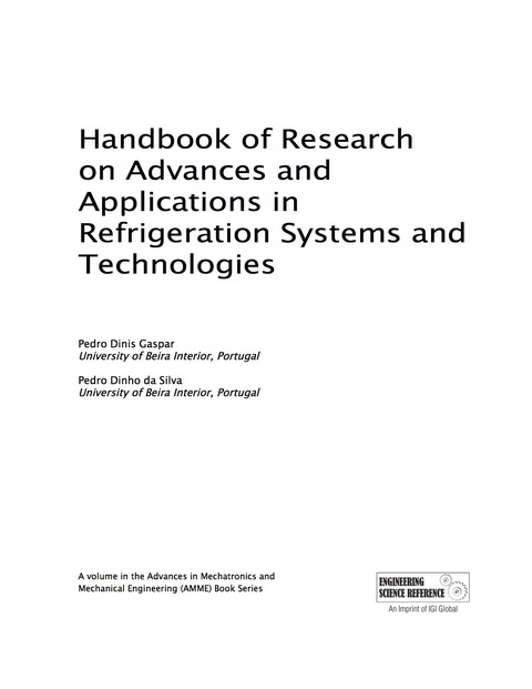 Cover image for book Handbook of Research on Advances and Applications in Refrigeration Systems and Technologies