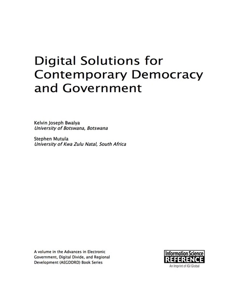 Cover image for book Digital Solutions for Contemporary Democracy and Government