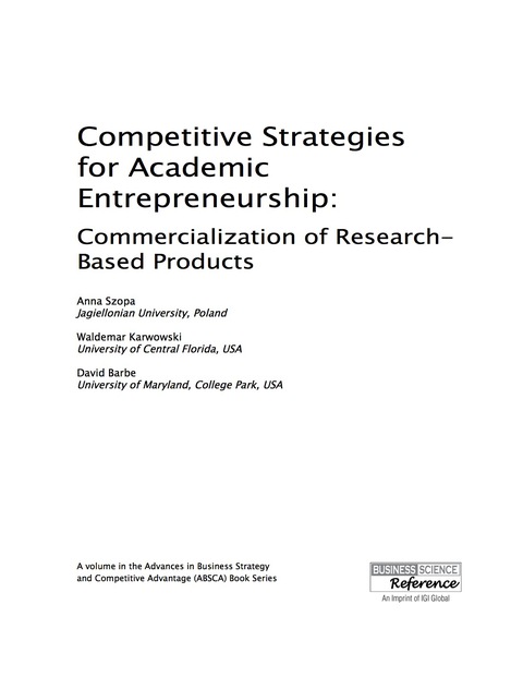 Cover image for book Competitive Strategies for Academic Entrepreneurship: Commercialization of Research-Based Products