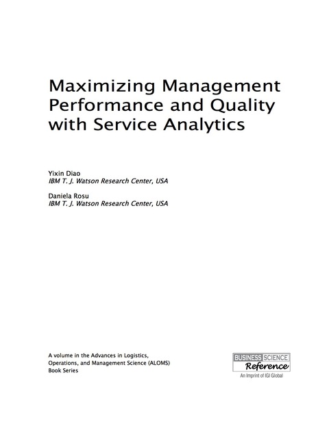 Cover image for book Maximizing Management Performance and Quality with Service Analytics
