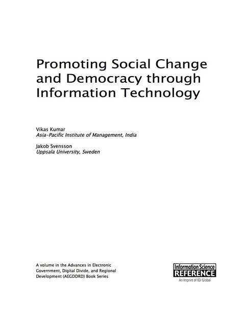 Cover image for book Promoting Social Change and Democracy through Information Technology