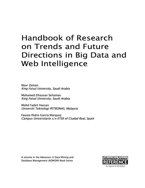 Cover image for book Handbook of Research on Trends and Future Directions in Big Data and Web Intelligence