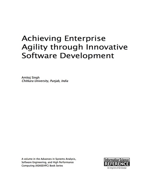 Cover image for book Achieving Enterprise Agility through Innovative Software Development