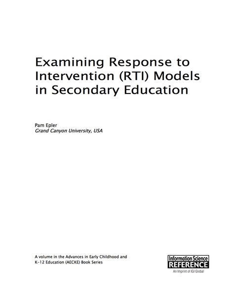 Cover image for book Examining Response to Intervention (RTI) Models in Secondary Education