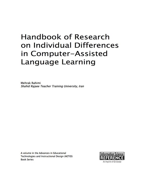 Cover image for book Handbook of Research on Individual Differences in Computer-Assisted Language Learning
