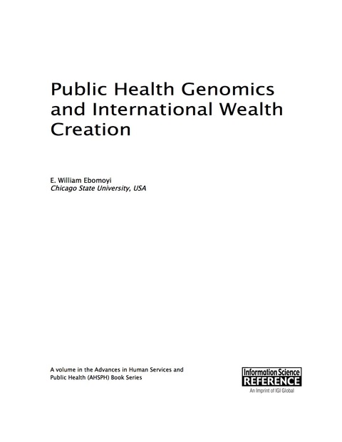 Cover image for book Public Health Genomics and International Wealth Creation