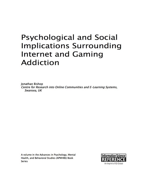 Cover image for book Psychological and Social Implications Surrounding Internet and Gaming Addiction