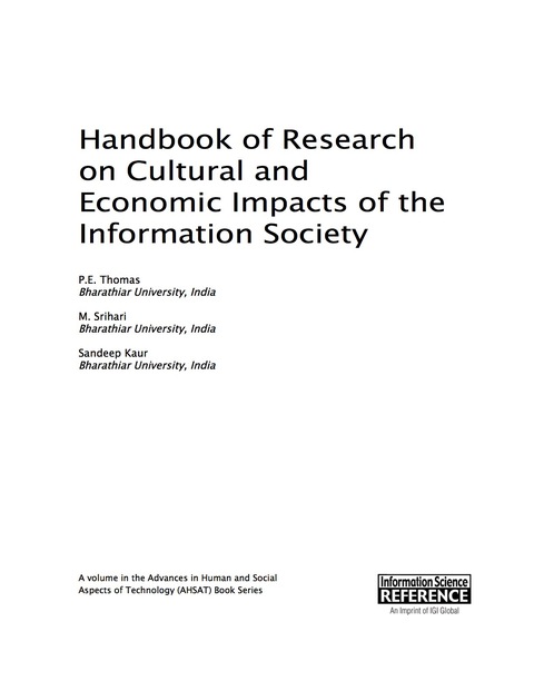 Cover image for book Handbook of Research on Cultural and Economic Impacts of the Information Society