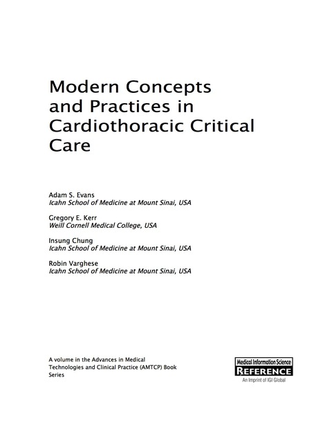 Cover image for book Modern Concepts and Practices in Cardiothoracic Critical Care