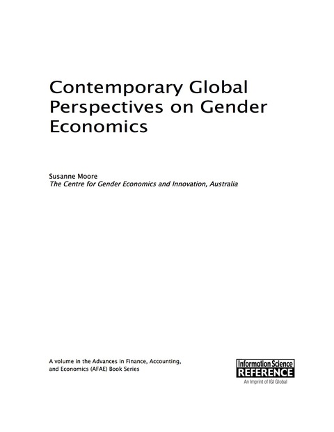 Cover image for book Contemporary Global Perspectives on Gender Economics