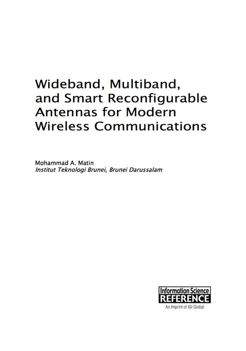 Cover image for book Wideband, Multiband, and Smart Reconfigurable Antennas for Modern Wireless Communications