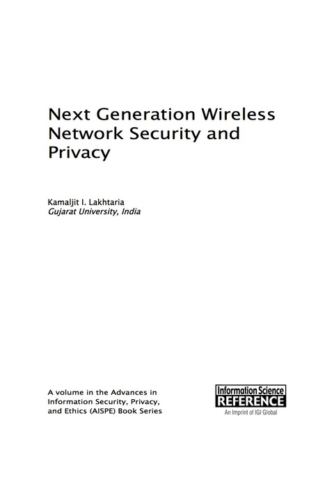 Cover image for book Next Generation Wireless Network Security and Privacy