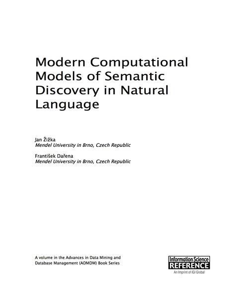 Cover image for book Modern Computational Models of Semantic Discovery in Natural Language