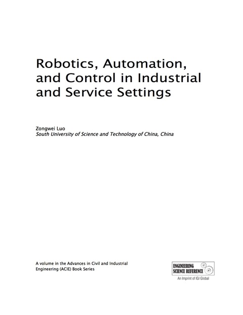Cover image for book Robotics, Automation, and Control in Industrial and Service Settings