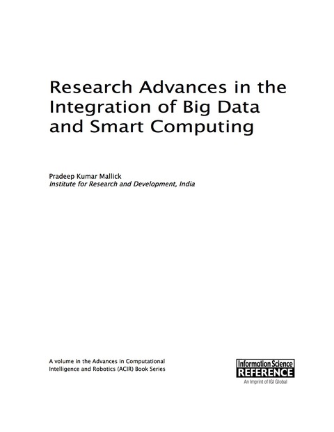 Cover image for book Research Advances in the Integration of Big Data and Smart Computing