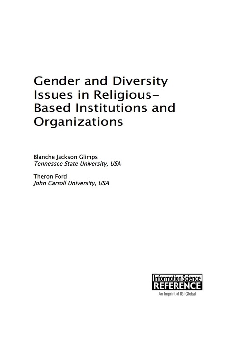 Cover image for book Gender and Diversity Issues in Religious-Based Institutions and Organizations