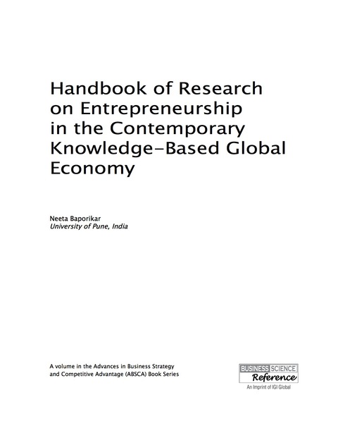 Cover image for book Handbook of Research on Entrepreneurship in the Contemporary Knowledge-Based Global Economy