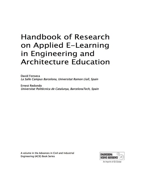 Cover image for book Handbook of Research on Applied E-Learning in Engineering and Architecture Education
